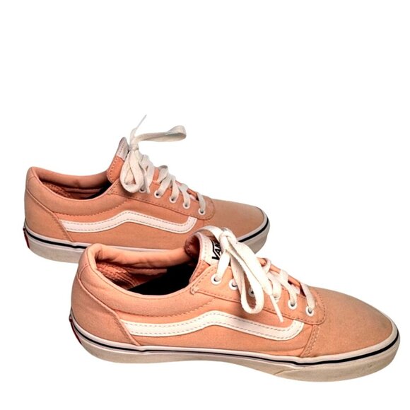 Vans Old Skool Canvas Lace-Up Sneakers Peach & White Missy US 6 Casual Shoes - Picture 3 of 6